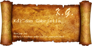 Kádas Gabriella névjegykártya