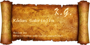 Kádas Gabriella névjegykártya